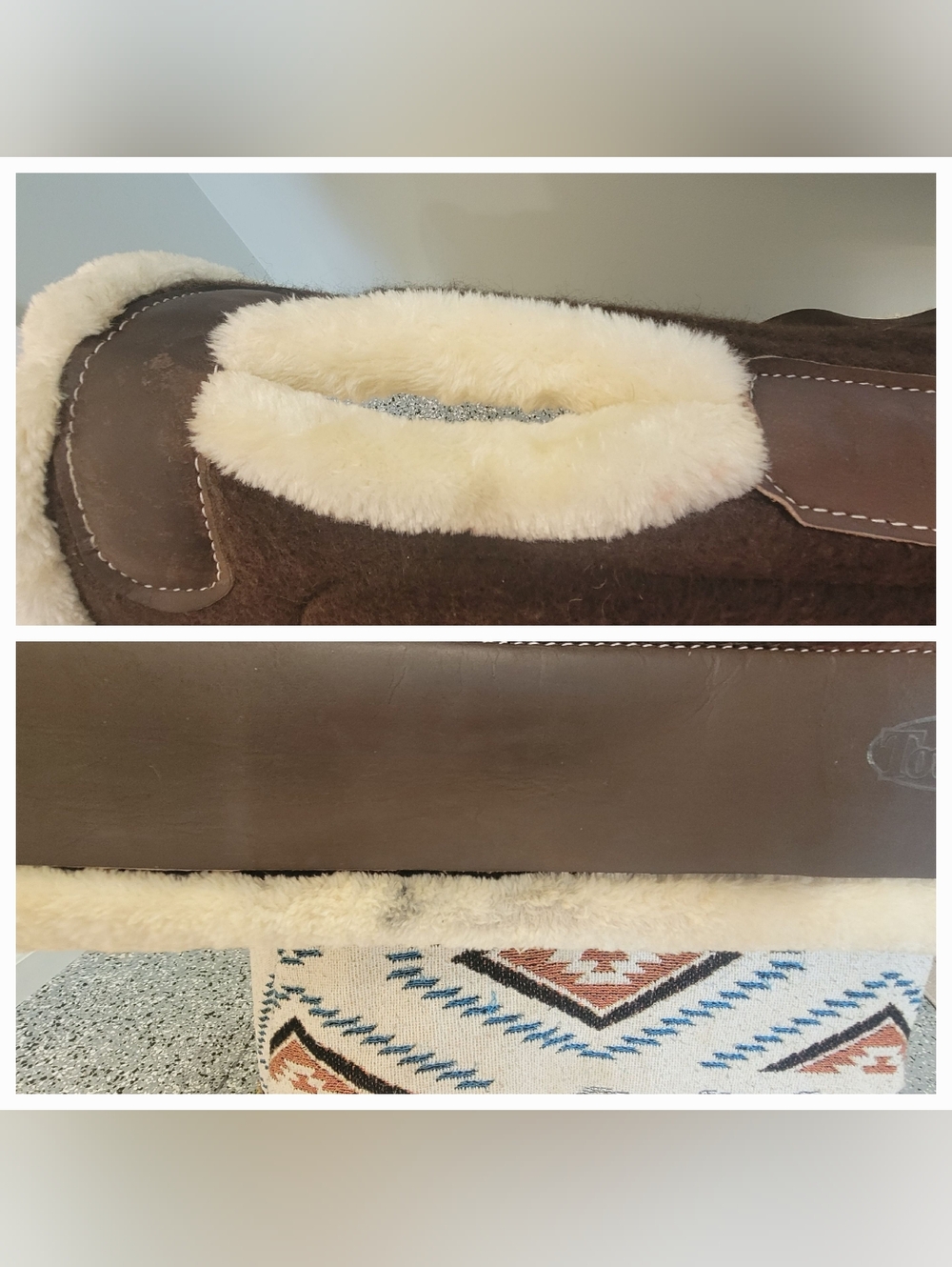 TOUGH1 Brown Western Saddle Pad with Fleece, Size 30x32 - Picture 15 of 15